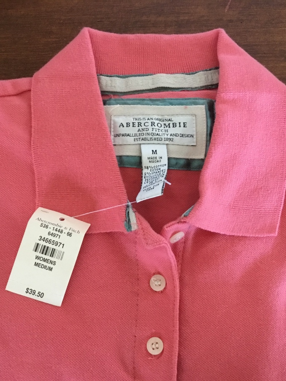 NWT Abercrombie and Fitch Women’s Pink Polo - Picture 2 of 8